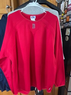Boston Red Sox Shirt Mens XL Red Pullover MLB Majestic